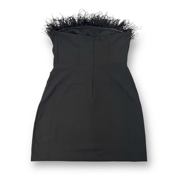Sam Edelman Strapless Feather Top Sheath Dress Size 10 - Picture 8 of 9
